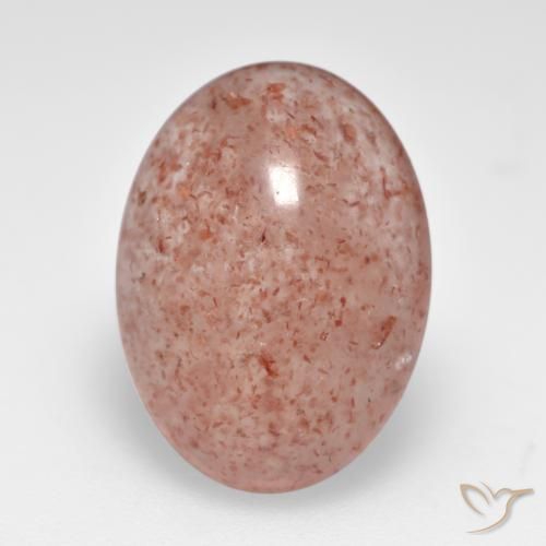 7.36ct Natural Orangish Pink Strawberry Quartz, Oval, Translucent