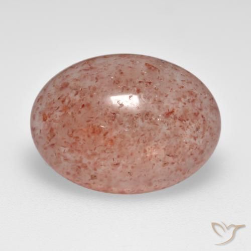 7.36 ct Pink Strawberry Quartz Stone, Natural Strawberry Quartz in Oval Cabochon Shape for Sale