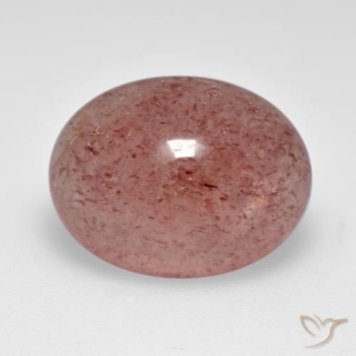 6.80 ct Pink Strawberry Quartz Stone, Natural Strawberry Quartz in Oval Cabochon Shape for Sale