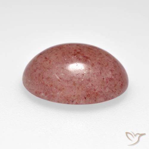 Strawberry Quartz Gemstone in 14.5 x 11.4 mm Size for Sale, Strawberry Quartz Stone in Medium-Light Pink Color