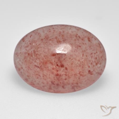 6.60 ct Pink Strawberry Quartz Stone, Natural Strawberry Quartz in Oval Cabochon Shape for Sale