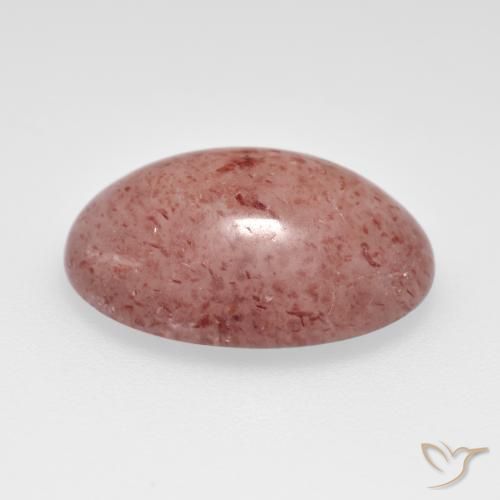 Strawberry Quartz Gemstone in 15.3 x 11.5 mm Size for Sale, Strawberry Quartz Stone in Medium-Light Pink Color