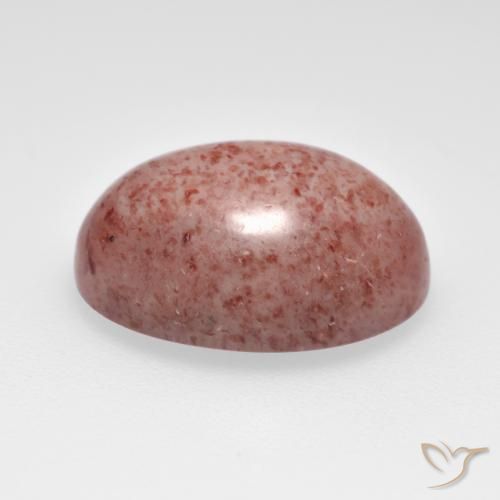 Strawberry Quartz Gemstone in 14.9 x 11.1 mm Size for Sale, Strawberry Quartz Stone in Medium-Light Pink Color