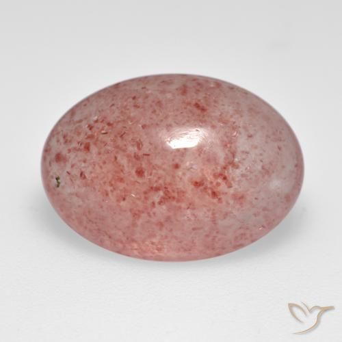 7.12 ct Pink Strawberry Quartz Stone, Natural Strawberry Quartz in Oval Cabochon Shape for Sale