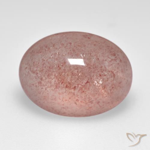 8.33 ct Pink Strawberry Quartz Stone, Natural Strawberry Quartz in Oval Cabochon Shape for Sale