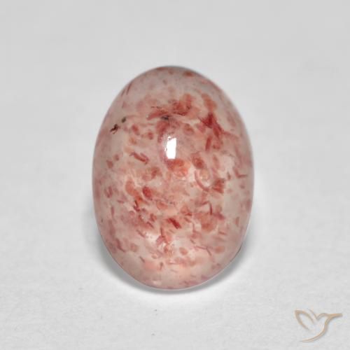 0.83ct Natural Medium Pink Strawberry Quartz, Oval, Transparent