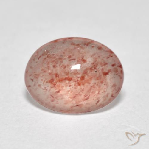 0.96 ct Pink Strawberry Quartz Stone, Natural Strawberry Quartz in Oval Cabochon Shape for Sale