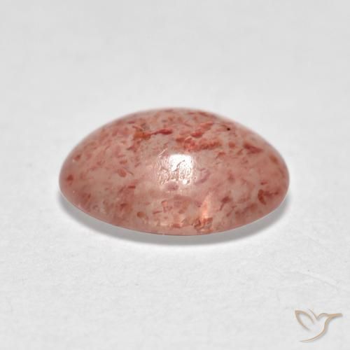 Strawberry Quartz Gemstone in 7.6 x 5.9 mm Size for Sale, Strawberry Quartz Stone in Medium Pink Color