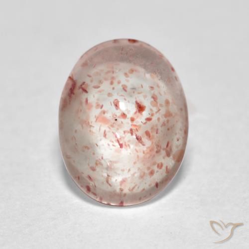 1.00ct Natural Orange Pink Strawberry Quartz, Oval, Transparent