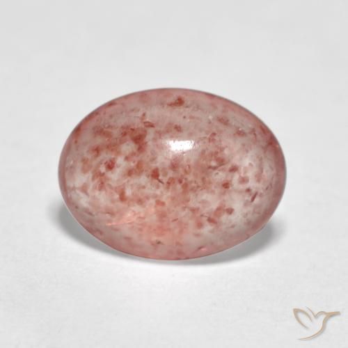 1.04 ct Pink Strawberry Quartz Stone, Natural Strawberry Quartz in Oval Cabochon Shape for Sale