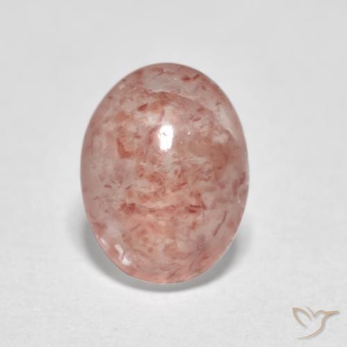 0.99ct Natural Medium Pink Strawberry Quartz, Oval, Translucent