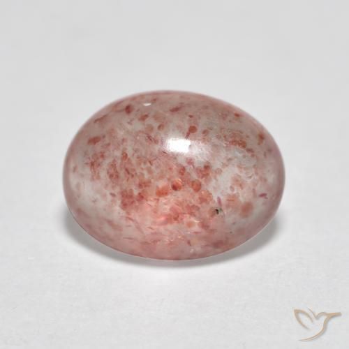 1.19 ct Pink Strawberry Quartz Stone, Natural Strawberry Quartz in Oval Cabochon Shape for Sale