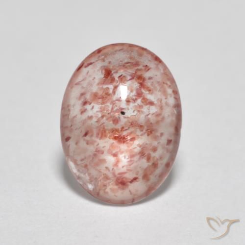0.96ct Natural Ladybug Red Strawberry Quartz, Oval, Transparent
