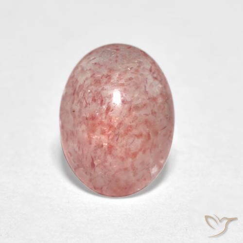 0.96ct Natural Earthy Pink Strawberry Quartz, Oval, Translucent