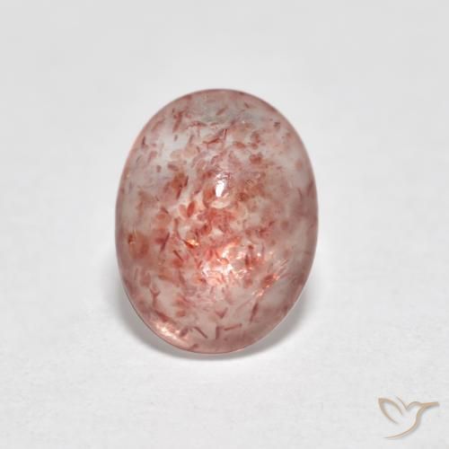 0.87ct Natural Medium Pink Strawberry Quartz, Oval, Translucent