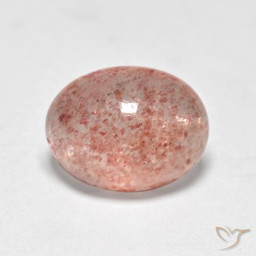 1.20 ct Pink Strawberry Quartz Stone, Natural Strawberry Quartz in Oval Cabochon Shape for Sale