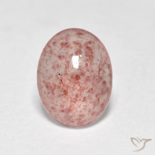 0.95ct Natural Earthy Pink Strawberry Quartz, Oval, Translucent