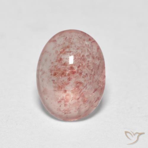 0.91ct Natural Earthy Pink Strawberry Quartz, Oval, Translucent