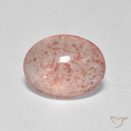 0.90 ct Pink Strawberry Quartz Stone, Natural Strawberry Quartz in Oval Cabochon Shape for Sale