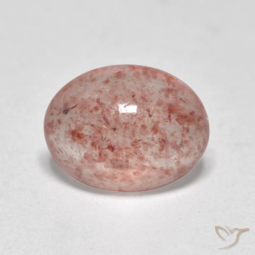 1.08 ct Pink Strawberry Quartz Stone, Natural Strawberry Quartz in Oval Cabochon Shape for Sale