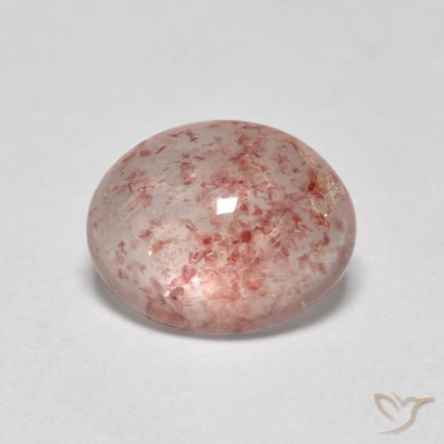 1.02 ct Pink Strawberry Quartz Stone, Natural Strawberry Quartz in Oval Cabochon Shape for Sale