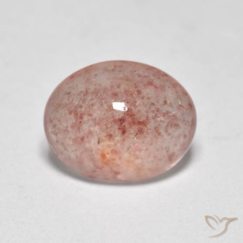 1.03 ct Pink Strawberry Quartz Stone, Natural Strawberry Quartz in Oval Cabochon Shape for Sale
