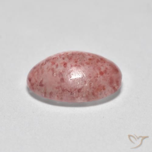 Strawberry Quartz Gemstone in 7.6 x 6 mm Size for Sale, Strawberry Quartz Stone in Medium-Light Pink Color