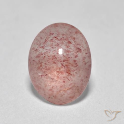 1.11ct Natural Medium-Light Pink Strawberry Quartz, Oval, Translucent