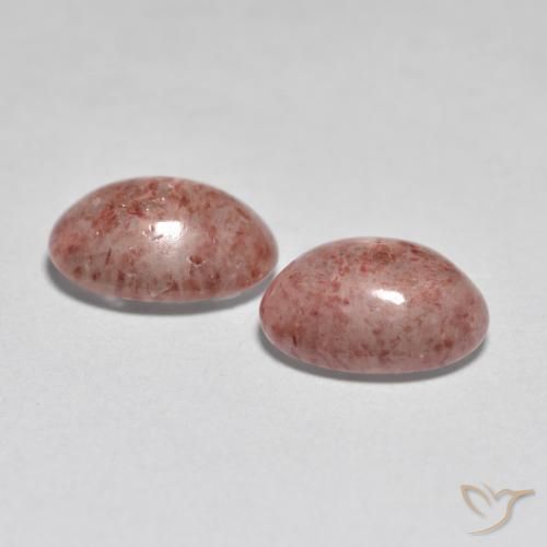 Strawberry Quartz Gemstones in 7.7 x 5.9 mm Size for Sale, Strawberry Quartz Stones in Earthy Pink Color