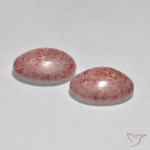Strawberry Quartz Gemstones in 7.7 x 5.9 mm Size for Sale, Strawberry Quartz Stones in Earthy Pink Color