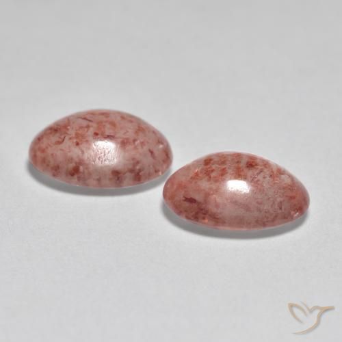 Strawberry Quartz Gemstones in 7.7 x 5.9 mm Size for Sale, Strawberry Quartz Stones in Medium-Light Pink Color