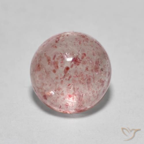1.63ct Natural Light Pink Strawberry Quartz, Round, Translucent