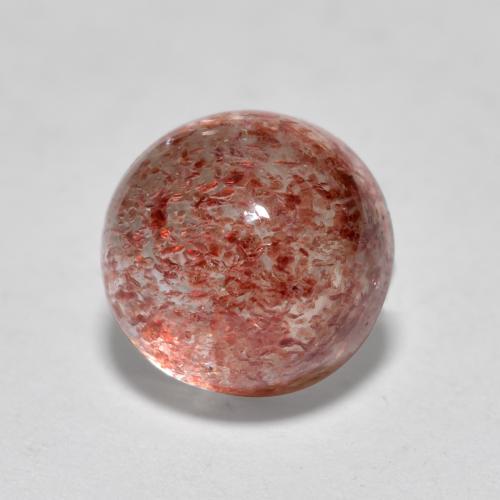 1.95 ct Pink Strawberry Quartz Stone, Natural Strawberry Quartz in Round Cabochon Shape for Sale