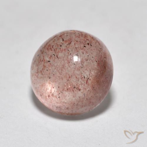 2.61 ct Pink Strawberry Quartz Stone, Natural Strawberry Quartz in Round Cabochon Shape for Sale
