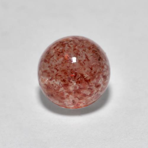 Raspberry Pink Strawberry Quartz Gem - 1.2ct Round Cabochon (ID: 569468)