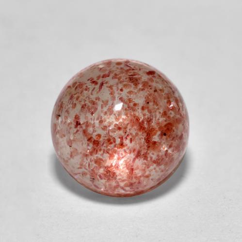 Bright Pink Strawberry Quartz Gem - 1.6ct Round Cabochon (ID: 569470)