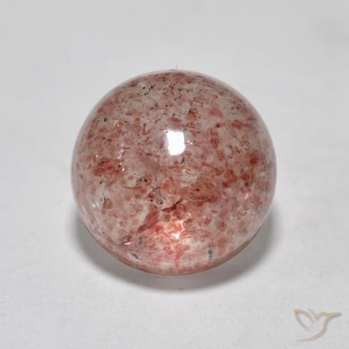 2.90 ct Pink Strawberry Quartz Stone, Natural Strawberry Quartz in Round Cabochon Shape for Sale
