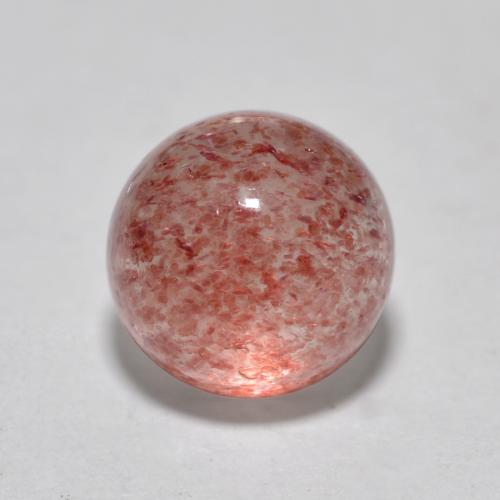 Medium Pink Strawberry Quartz Gem - 2.1ct Round Cabochon (ID: 569475)