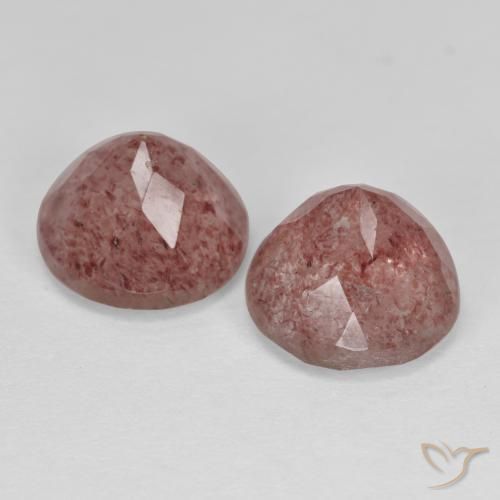 Strawberry Quartz Gemstones in 9 mm (calibrated) Size for Sale, Strawberry Quartz Stones in Rose Pink Color