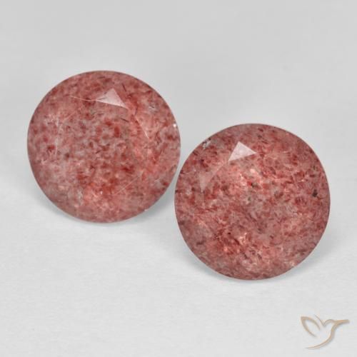 5.38 ct Round Cut Strawberry Quartz, 9.1 mm From Russia, Photo A