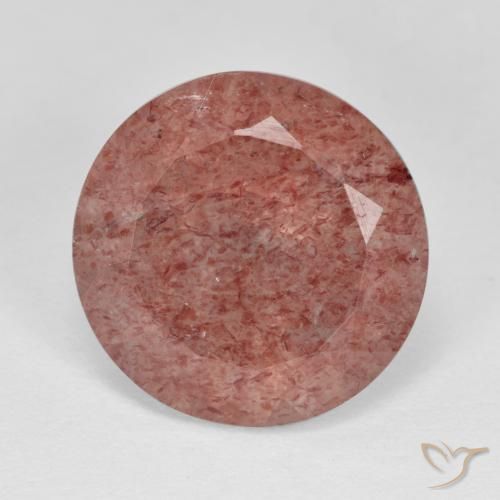 6.90ct Natural Medium Pink Strawberry Quartz, Round, Translucent