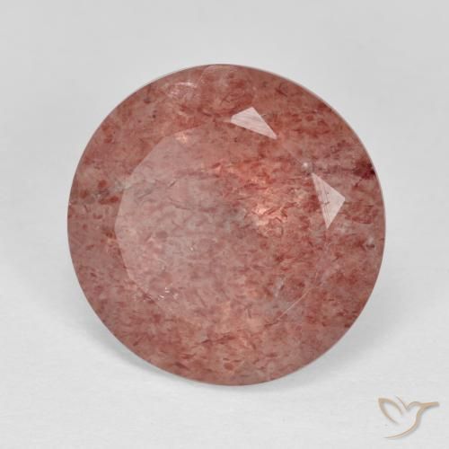 6.90 ct Pink Strawberry Quartz Stone, Natural Strawberry Quartz in Round Facet Shape for Sale