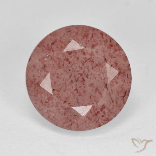 6.14ct Natural Medium Pink Strawberry Quartz, Round, Translucent