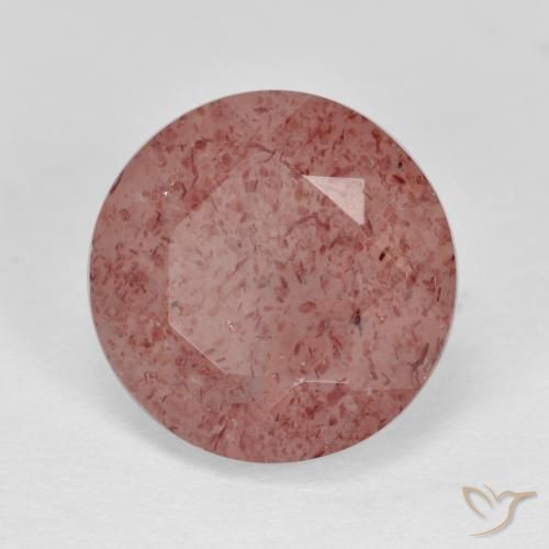 6.14 ct Pink Strawberry Quartz Stone, Natural Strawberry Quartz in Round Facet Shape for Sale