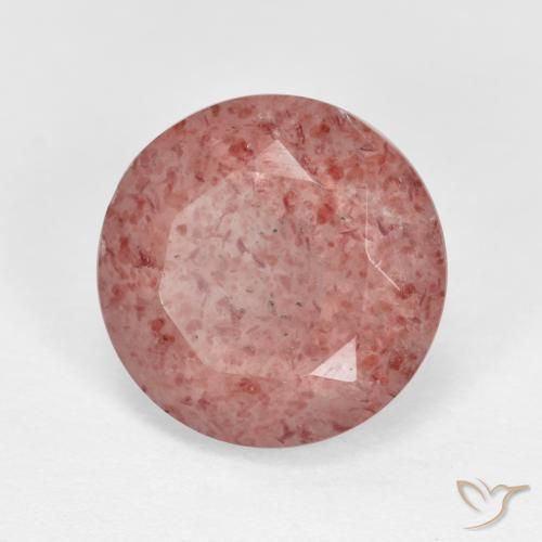4.40 ct Pink Strawberry Quartz Stone, Natural Strawberry Quartz in Round Facet Shape for Sale