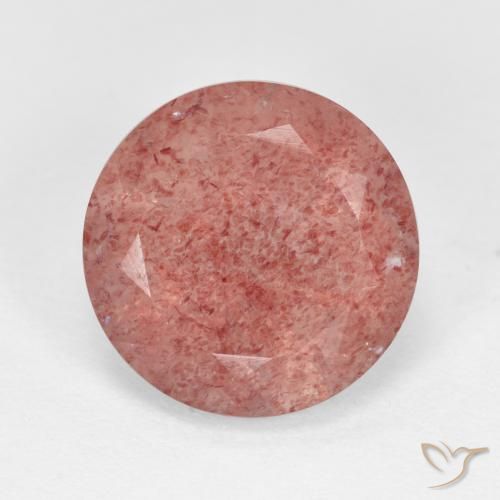 4.46ct Natural Medium Pink Strawberry Quartz, Round, Translucent