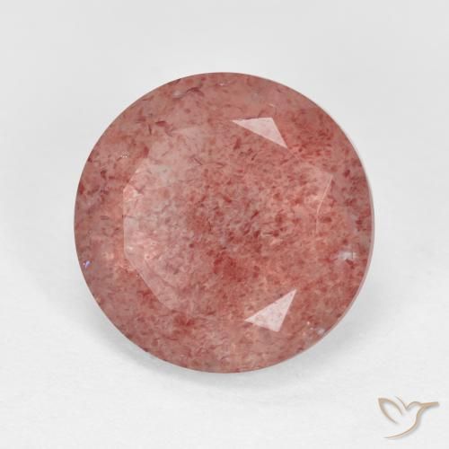 4.46 ct Pink Strawberry Quartz Stone, Natural Strawberry Quartz in Round Facet Shape for Sale