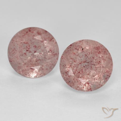 3.88ctw Natural Light Pink Strawberry Quartz, Round, Translucent