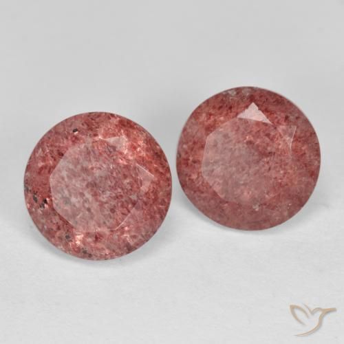 3.86 ct Round Cut Strawberry Quartz, 8.2 mm From Russia, Photo A