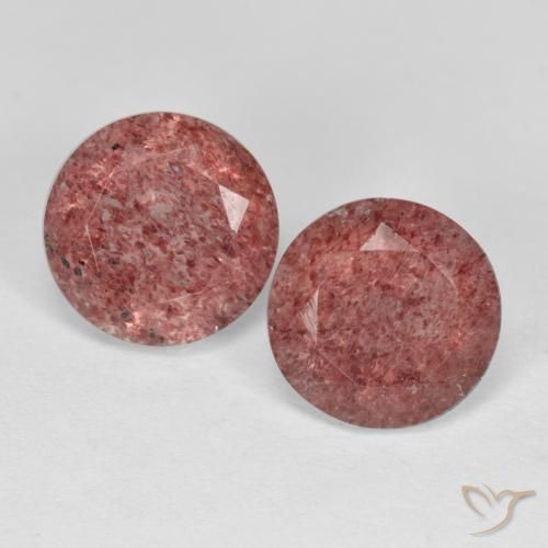 3.86 ctw Pink Strawberry Quartz Stones, Natural Strawberry Quartz in Round Facet Shape for Sale